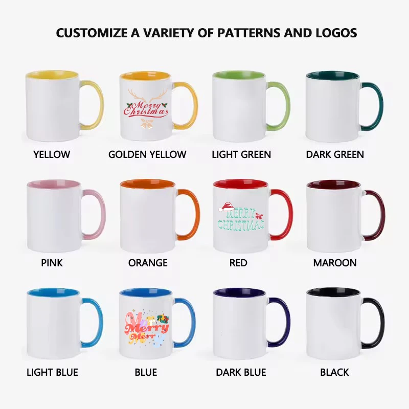 Wholesale Prices Custom 11 15 oz Ceramic Coffee Mugs White Black Blank Frozen Photo Colour Changing Cups Magic Mug Sublimation