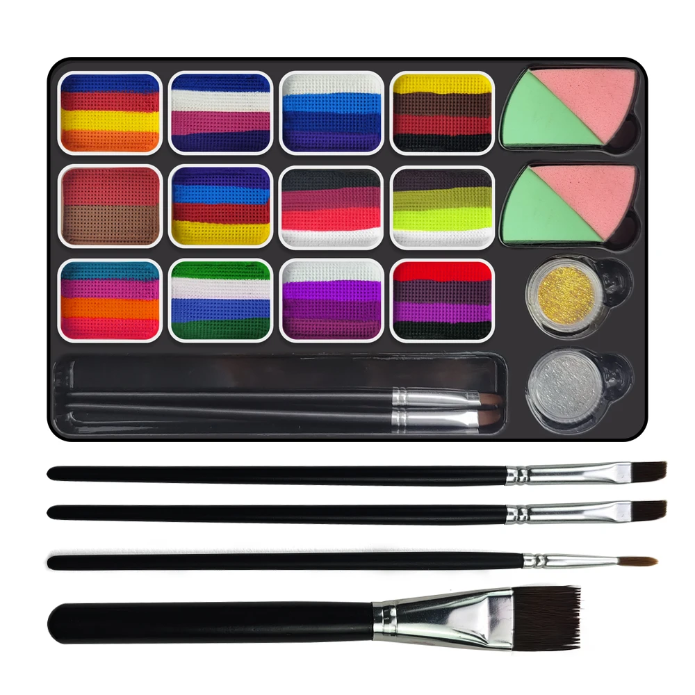 Rainbow Set And Body Nontoxic Artist Makeup Without Smudging Children Painting Halloween Facepaint For Party Supplier Face Paint