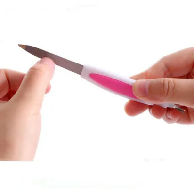 Оптовая продажа от производителя, складная пилка для ногтей из нержавеющей стали для полировки красивых ногтей.