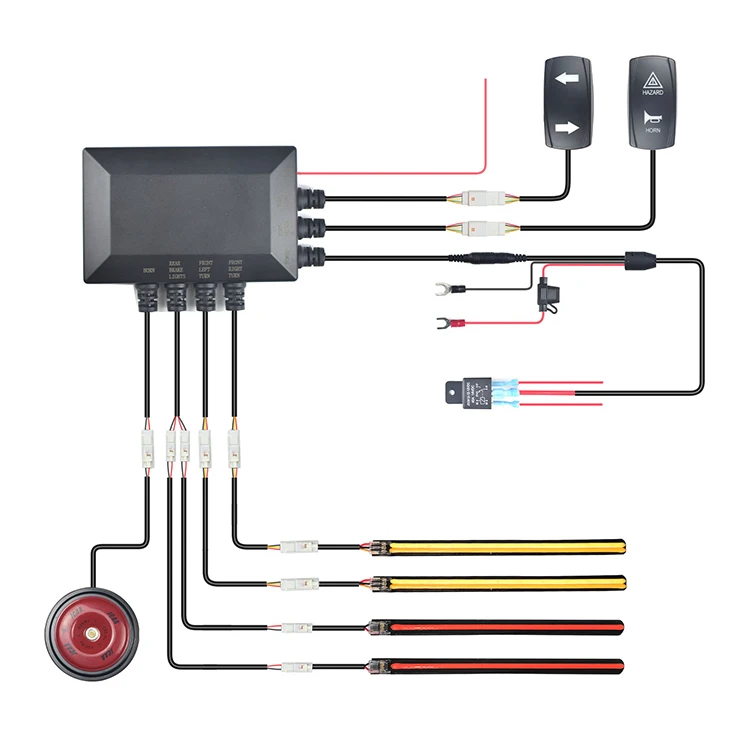 12V ATV UTV Car Accessories Rocker Switch Road Universal Horn Street Legal Turn Signal Kit