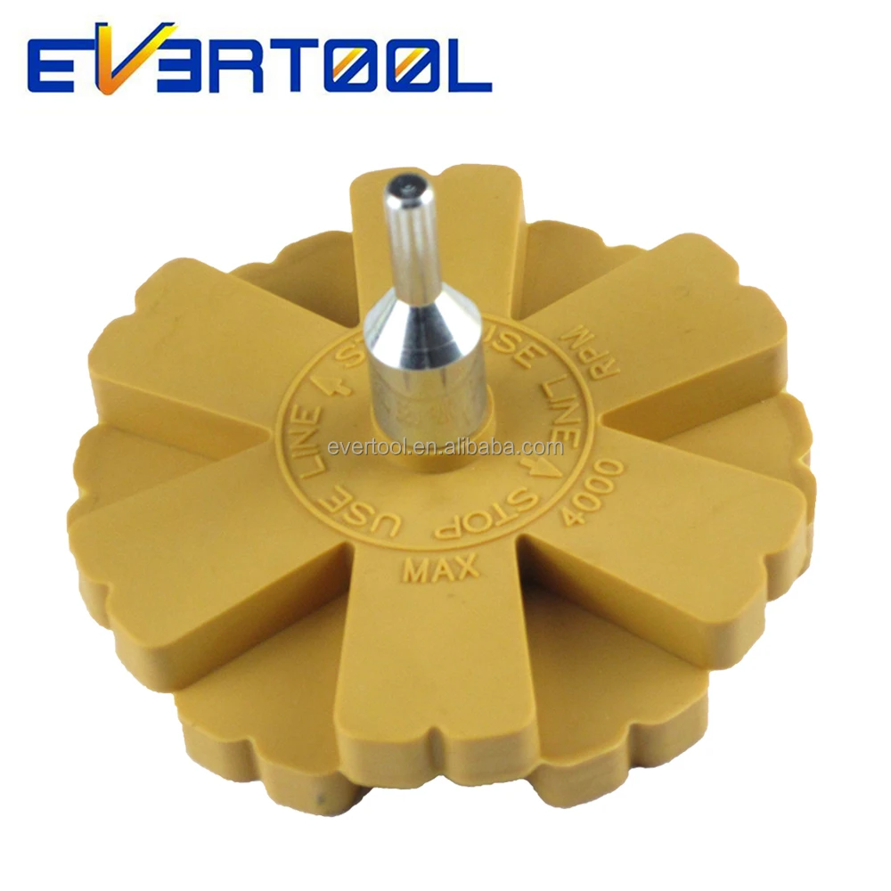 EVERTOOL 4 Inch Pinstripe Remover Wheel Polishing Pad Rubber Wheel for Adhesive
