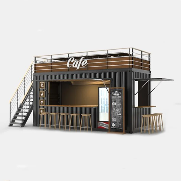 China House Prefabricated 20FT 40FT Shipping Container Bar Restaurant Cafe Container Fast Food Kiosk Coffee Shop Store