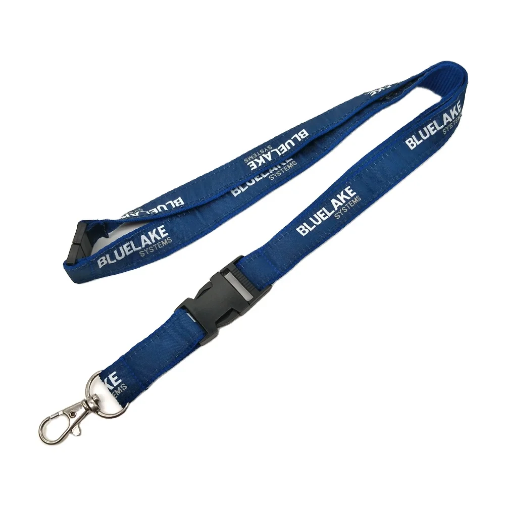 Cheap Jacquard Polyester Lanyard Custom Woven Logo Embroidered Key Short Lanyard