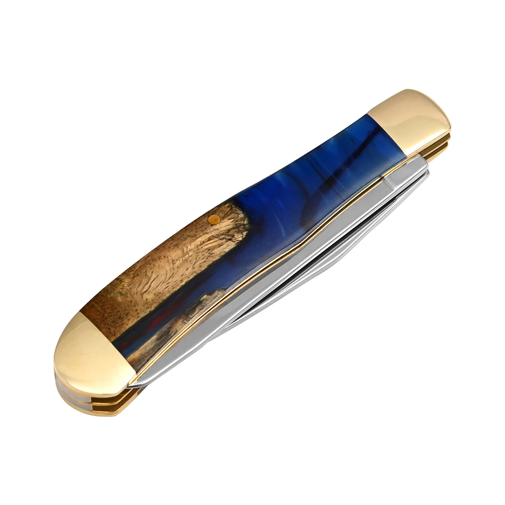 Dispatch Traditional Folding Knife Porable Resin Handle Clip Point Blade Outdoor Camping Hunting Portable Knife EDC