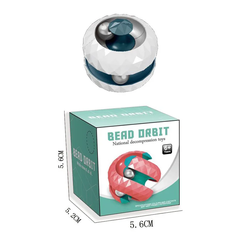 Rotating Fidget Puzzle Orbit Ball Trackball Toy for Kids Adults Small Cube Relieve Stress Anxiety Decompression Toy