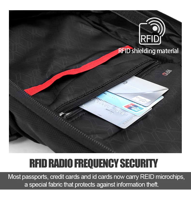  Рюкзак мужской непроницаемый из полиэстера с RFID-защитой и