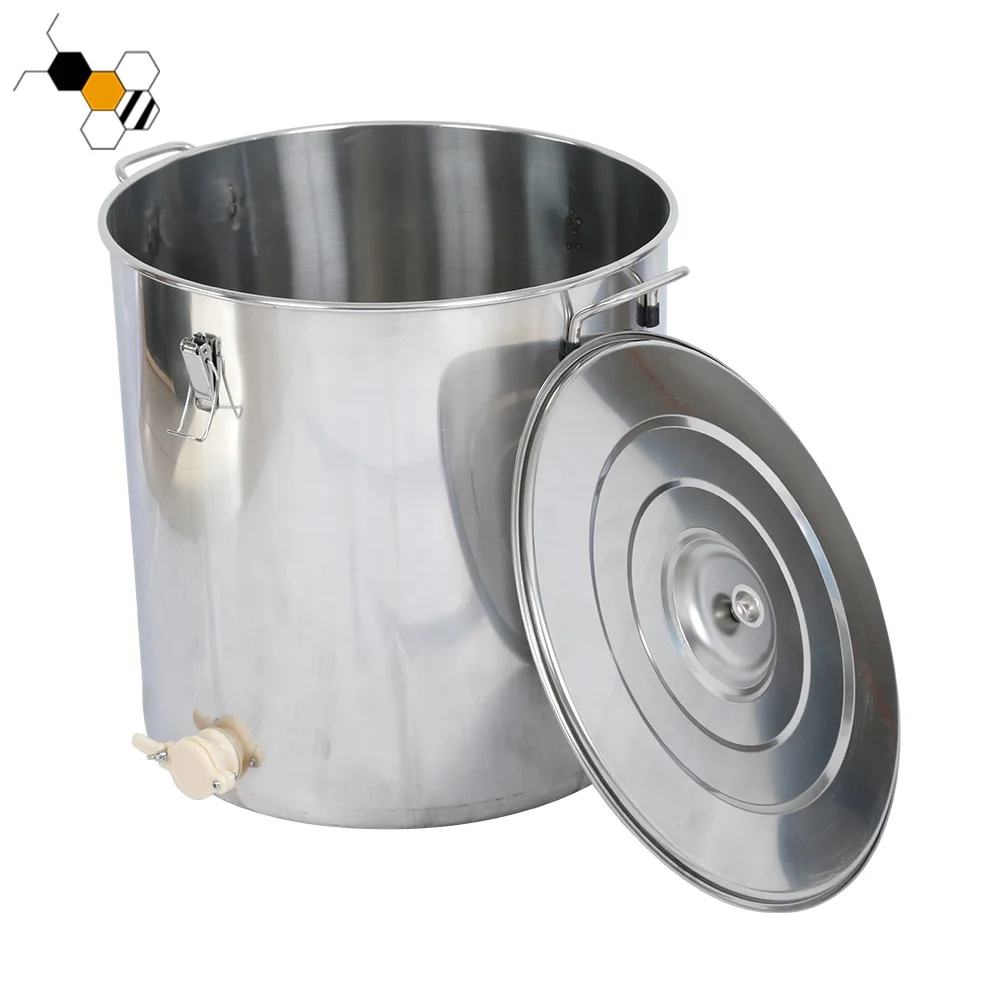 Honey Storage Tank Beekeeping Equipment 25~200Kg Stainless Steel Honey Bucket