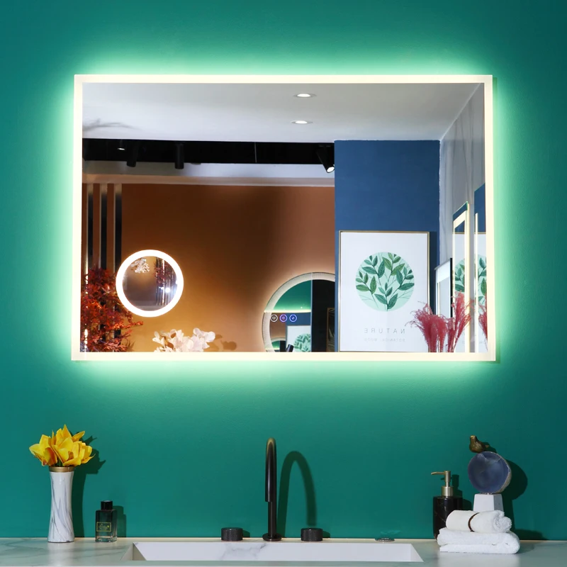 ETL certified Frameless Wall Mounted Rectangle Hotel LED Lighted Bathroom Vanity Mirror led backlit mirror