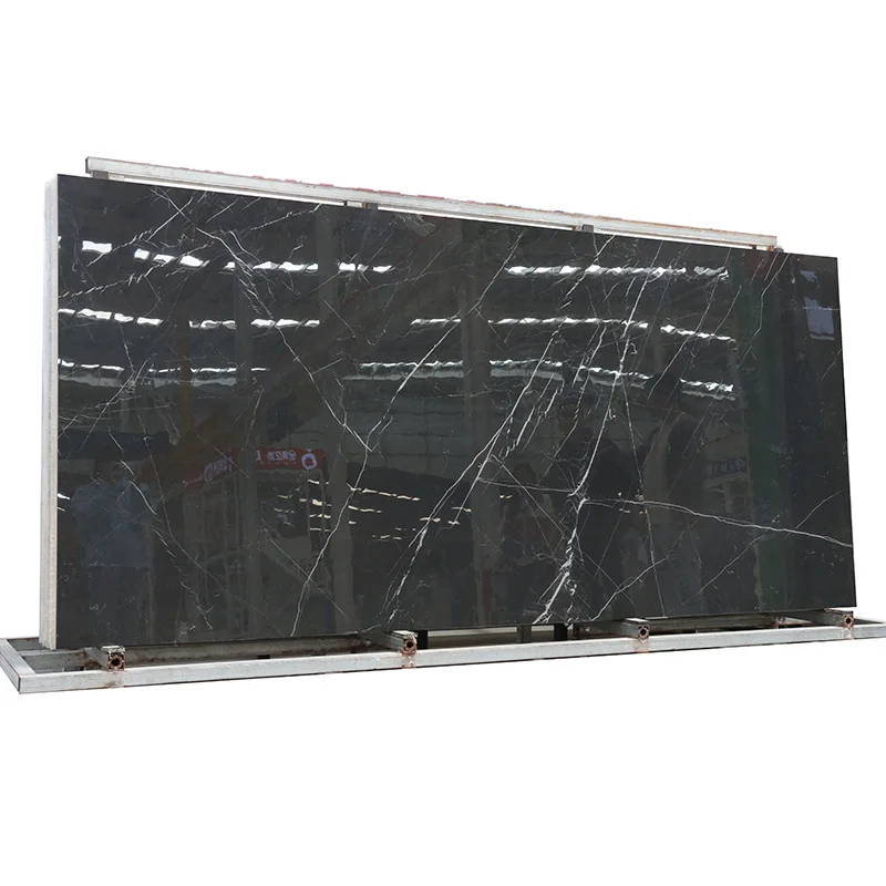 Black Marquina Bright surface 1200*2600*6, Natural Marble Slab for Home Decoration polished glazed marble stone slab wall tiles
