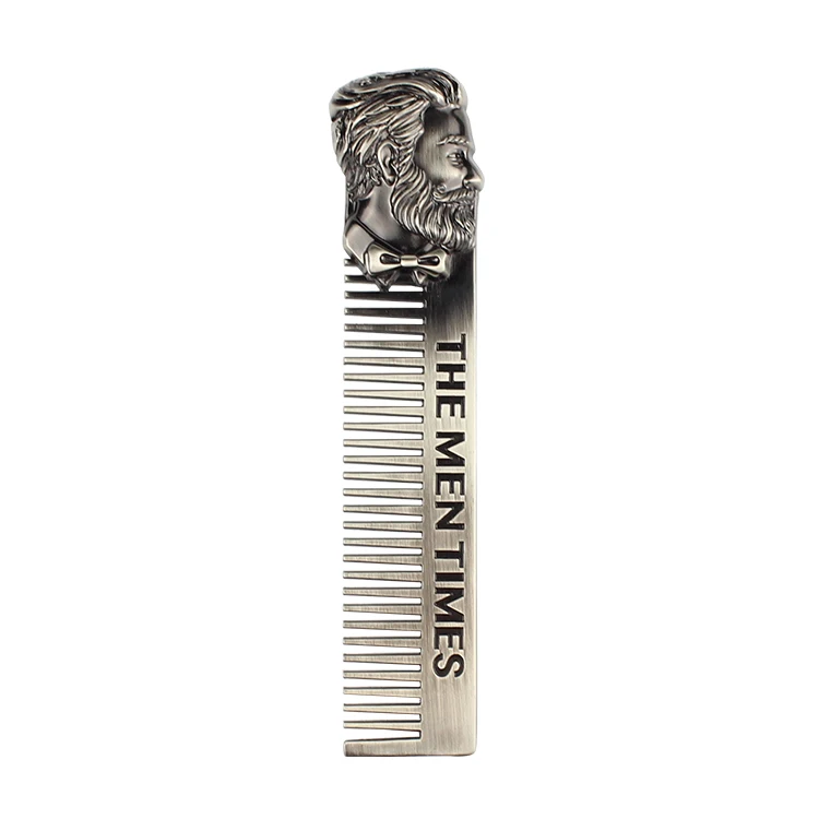 Hot Sale Gentleman Mini Pocket Beard Comb Stainless Steel Beard Care Comb Kit Customized Logo