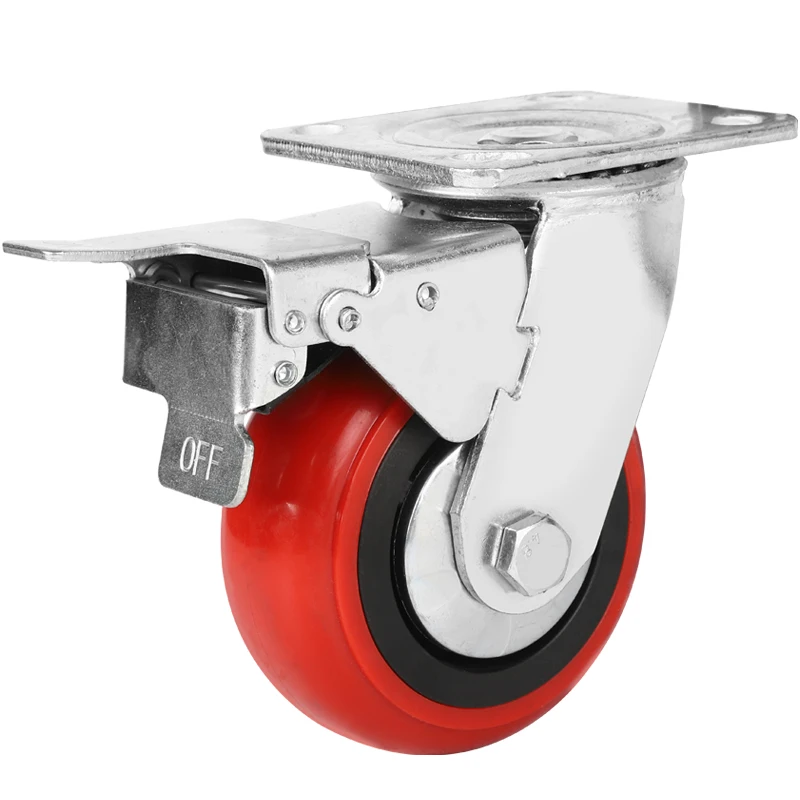Weihang castors 5 Inch swivel casters without brake harbor freight heavy duty red caster wheels