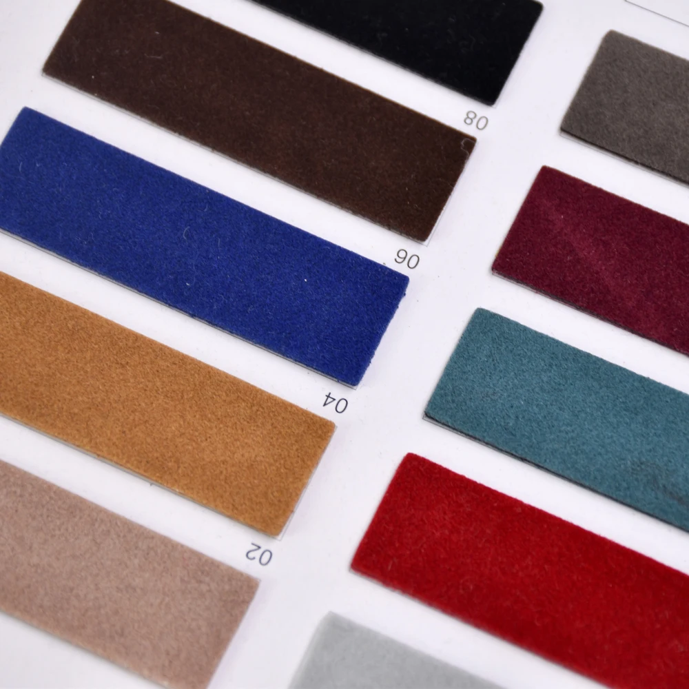 Tanned Imitation Cow Nubuck PU  Artificial Leather for shoe for bag Made in China exported to South America and Southeast Asia