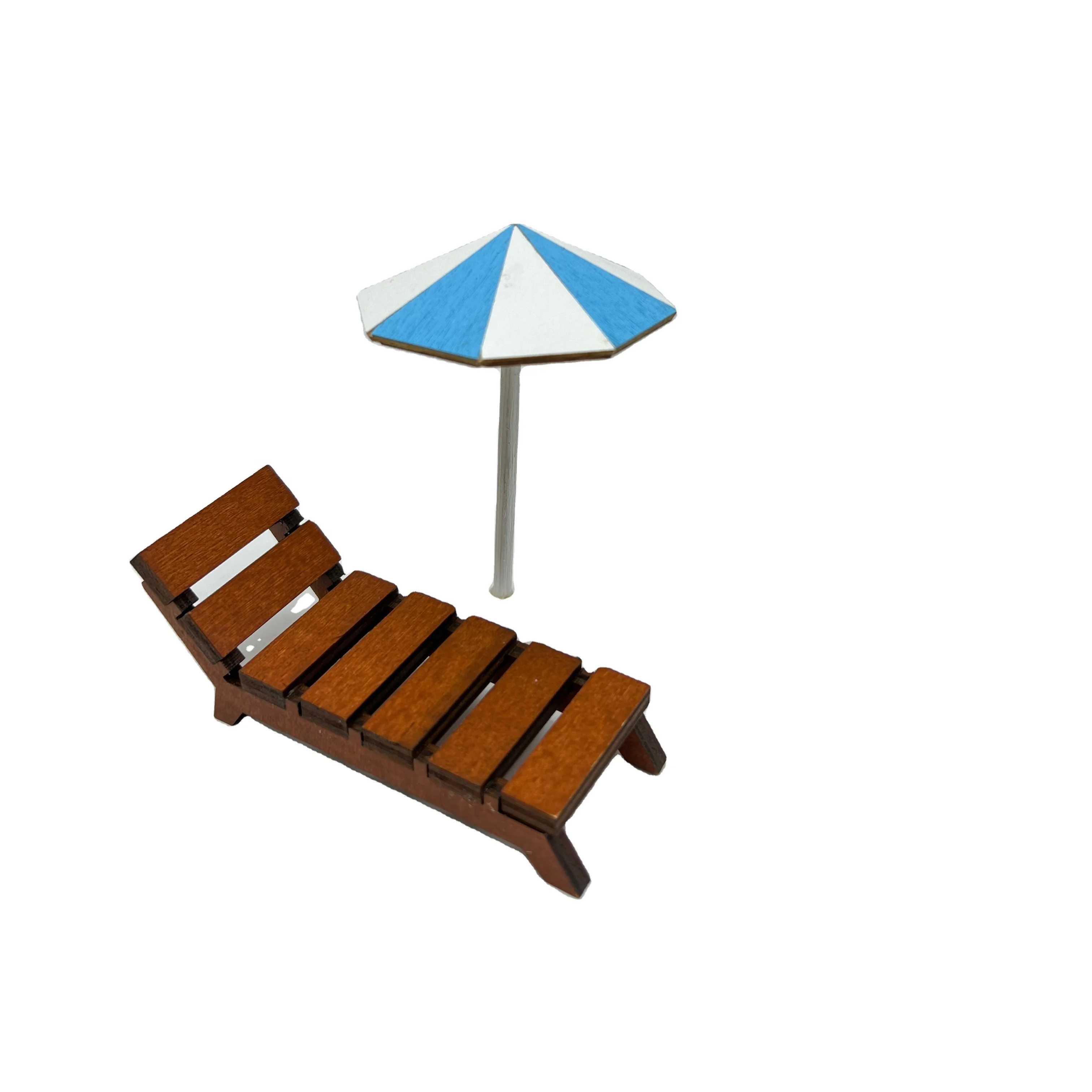 Elf outdoor ornaments blue beach umbrella for kids miniature doll house diy miniature toys