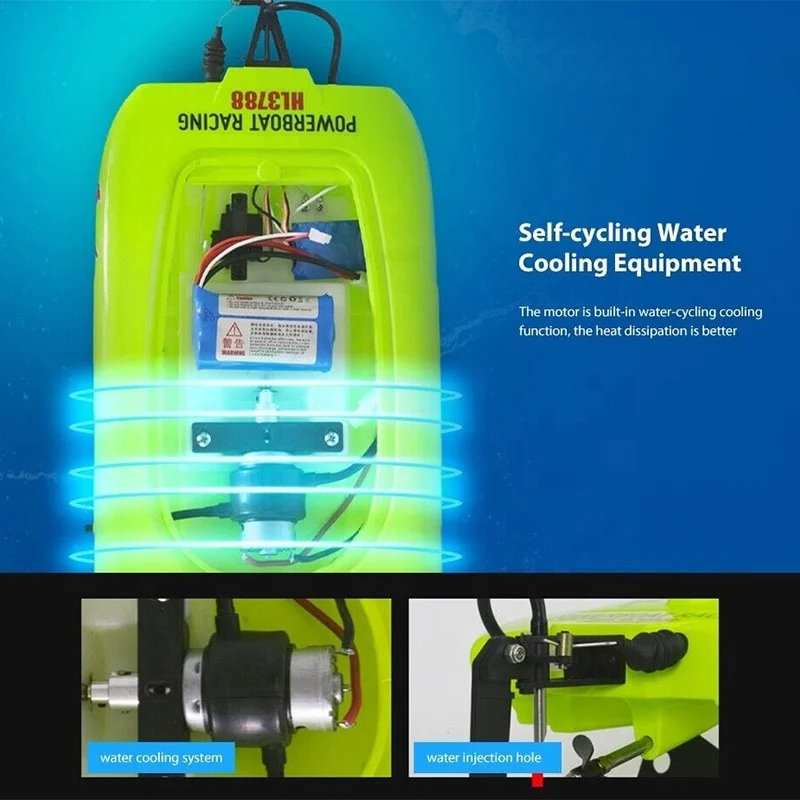 HENG LONG 3788 Electric 2.4G RTR 30KM Fast Water Cooling Twin Hull 19 Inch Remote Control RC Jet Boat Toy For Adults