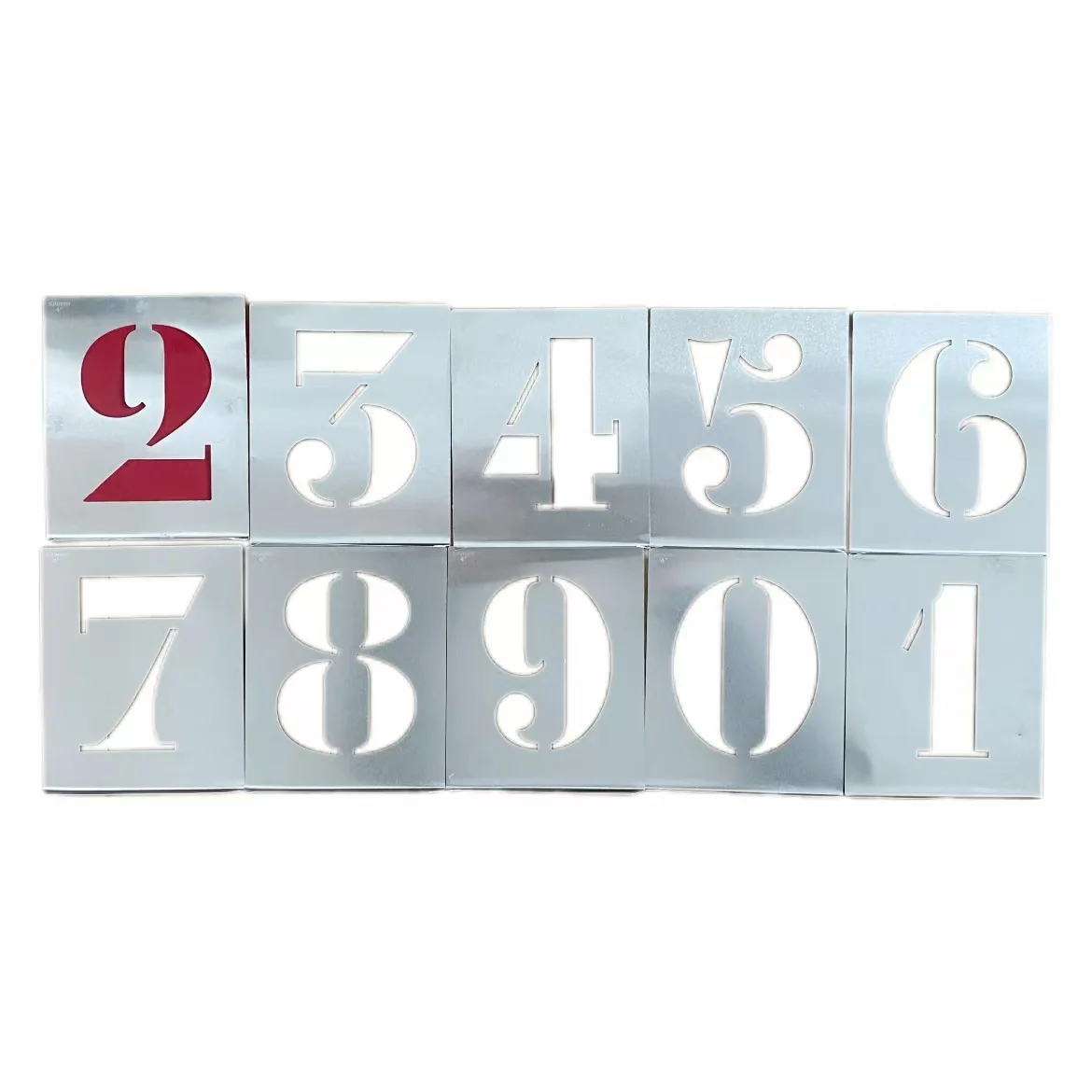 wholesale 11inch letter Stencil Logo set custom template aluminium alloy painting on the wall floor  metal stencil