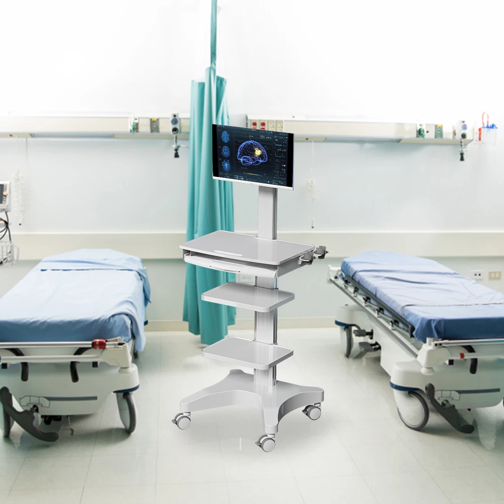 Likaymo тележка с держателем для монитора платформа медицинская Мобильная рабочая станция больничного офиса школы
