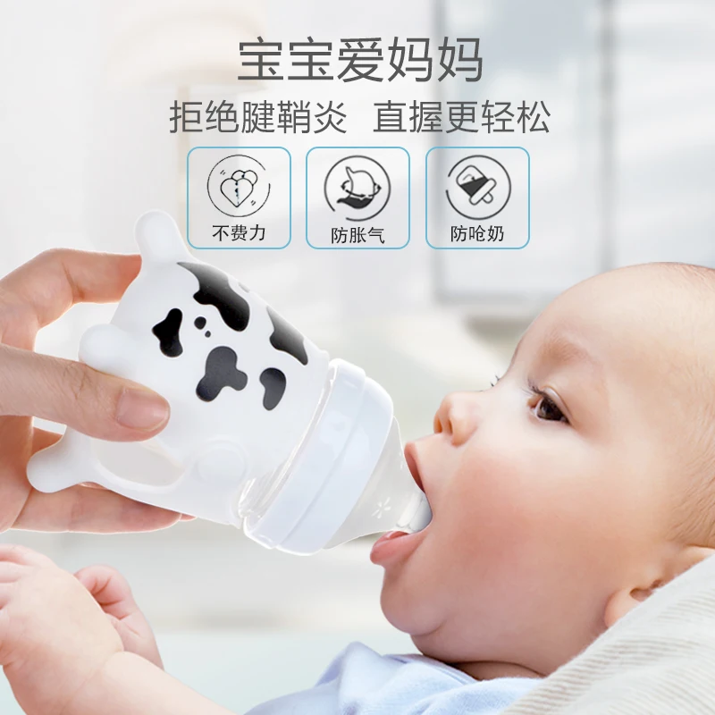 High Quality Nuk Natural Nursering Full Storage Wide Neck Baby Glass Feeding Milk Bottle