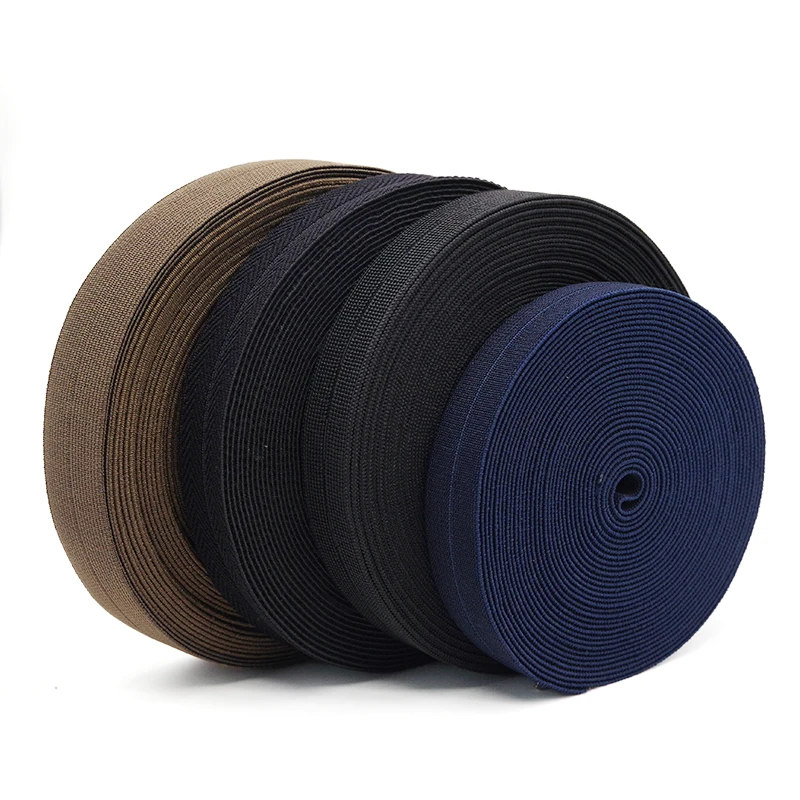 Custom Black Green Pattern Nylon Polyester Latex Striped Elastic Waistband Webbing