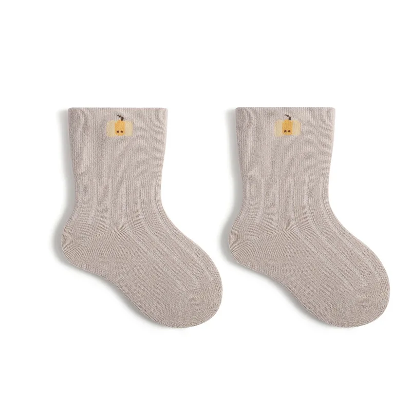 Solid Colors Hot Selling Custom Logo Socks Autumn Winter Kids Warm Socks Toddler Baby Socks Wholesale