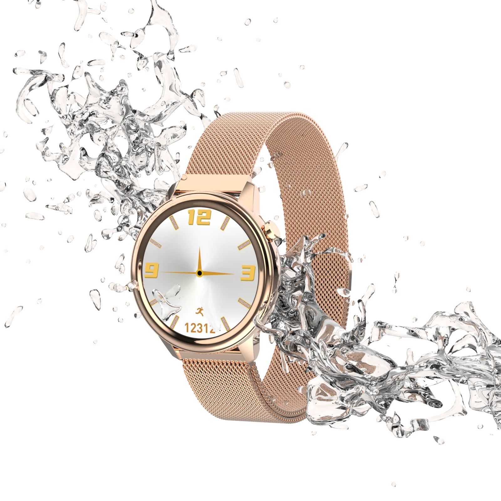 F80 Luxury Ladies Watches IP68 Waterproof Sport Stainless Steel Watch Temperature Music Smart Watches Women For Android IOS