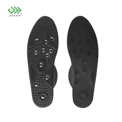 JOGHN Black Magnetic Insoles Foot Massage Shoe-pad Foot Therapy Reflexology Pain Relief Shoe Inserts for Man and Woman