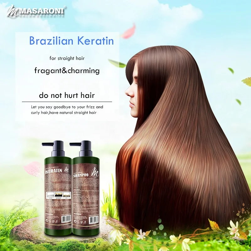 Herbal formula without formaldehyde brazil keratin hair straightening treatment hydro collagen shampoo