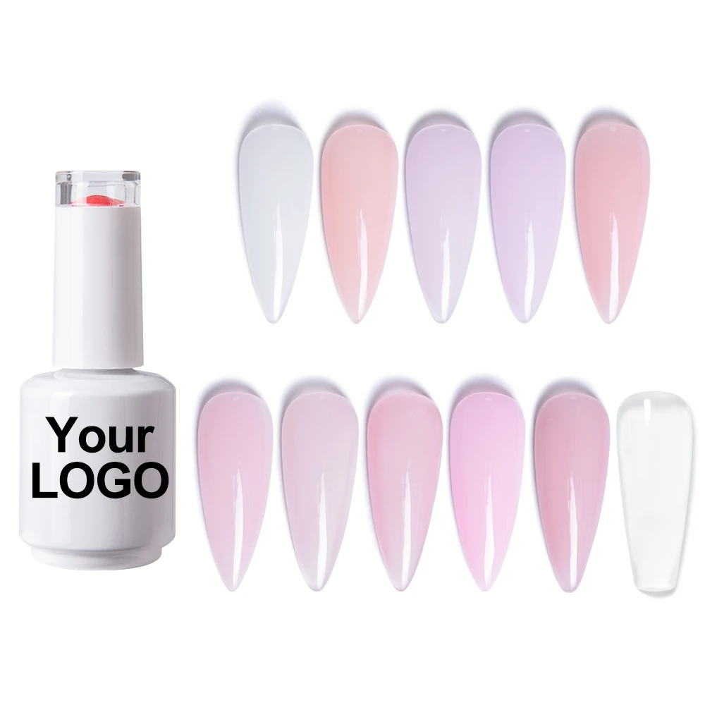 Low MOQ  Private Label Long Lasting Nail Extension UV Led Liquid Gel Builder In a Bottle With Free Sample