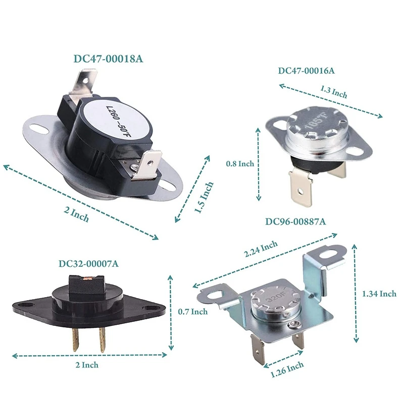 DC47-00016A DC96-00887A DC32-00007A DC47-00018A Thermal Fuse Dryer TThermostat Dryer Kit Replacement Part Part