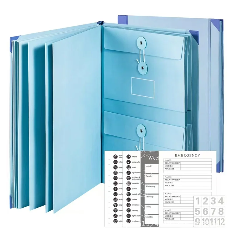 Paper Document Bag In Case I Go Missing Binder with Manila Flap Pocket Accordion Folder A4 Important Document Binder