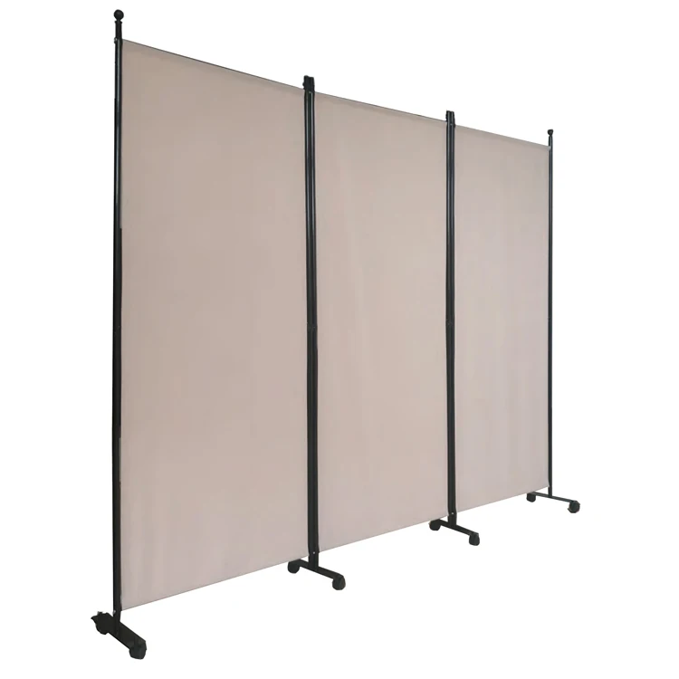 China Supplier Customizable 3-Panel Orange Metal Iron Easy Assembly Telescopic Retractable Privacy Screen Office Furniture