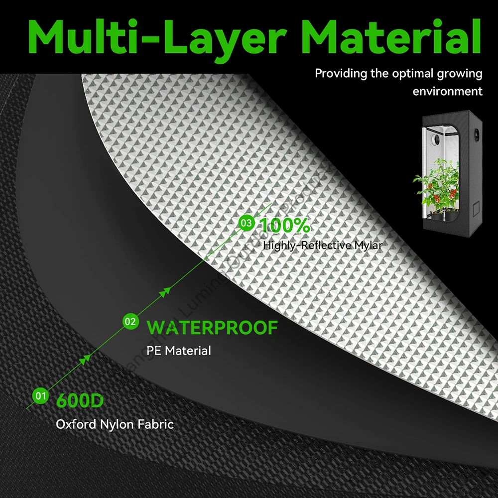 LUMING Factory Outlet Greenhouse Growing Tent Convenient Installation Easily Assembled PVC Grow Box Set Home Use Metal