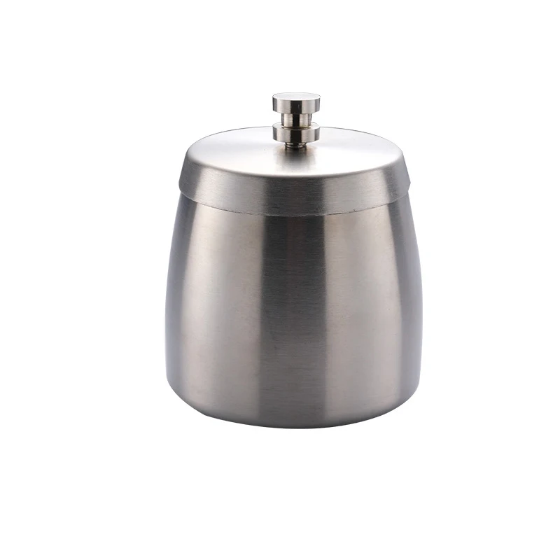 Home Office Hotel Tabletop Use Custom Stainless Steel Windproof Ashtray With Lid For Cigarette