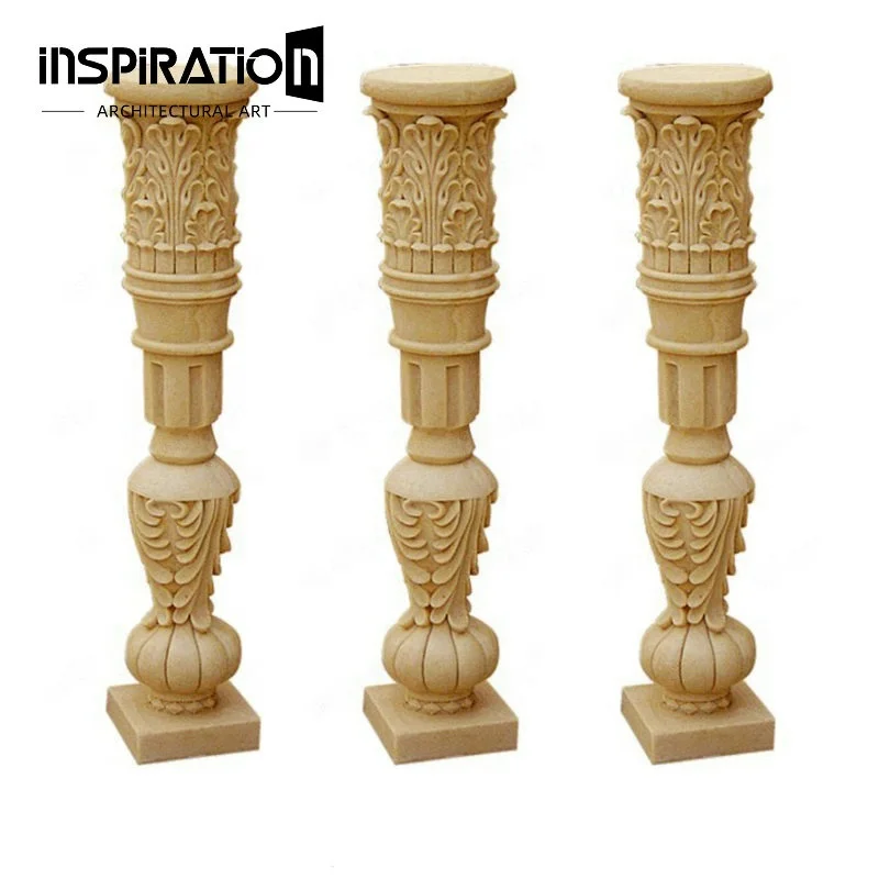 INSpiration GFRC manufacturers customized artificial stone balustrade pillar with cast stone balcony railing