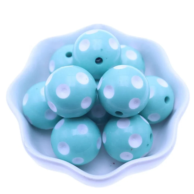 2015 Hottest Cheap 20MM Pink Large Loose Bulk Polka Dot Acrylic Plastic Fashion Bubblegum Beads For Chunky Jewelry Wholesale