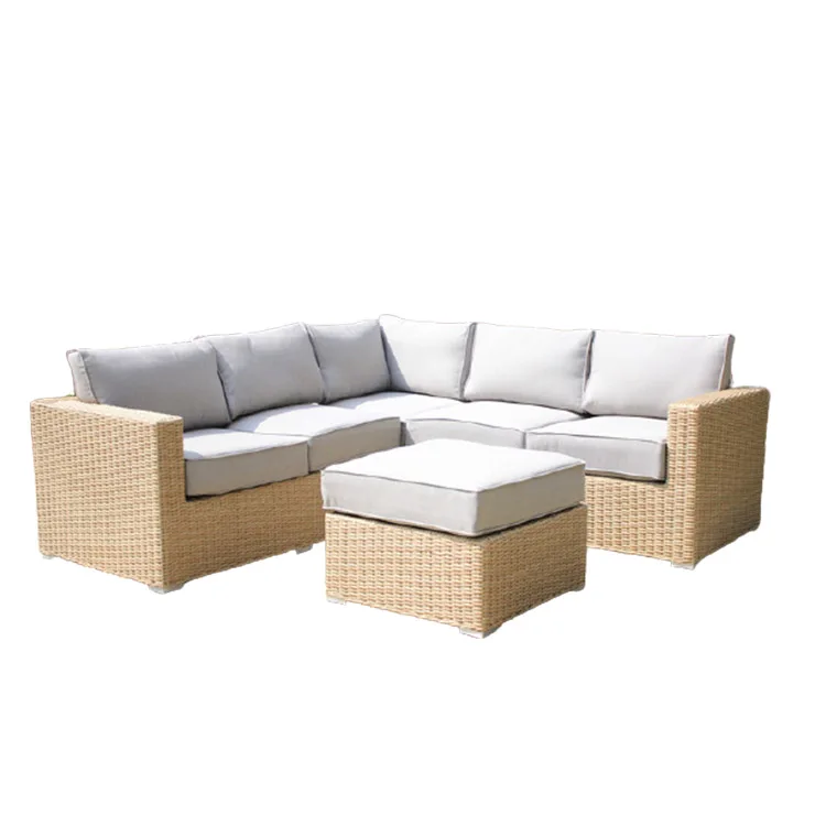 
Made In China Superior Quality Pe Wicker Steel Polyester Corner Sofa Set 