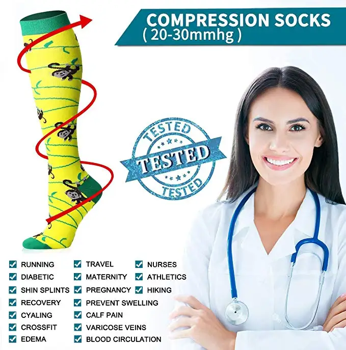 58 Styles Quality Unisex Compression Stockings Cycling Socks Medical Edema, Diabetes, Varicose Veins, Running Compression Socks