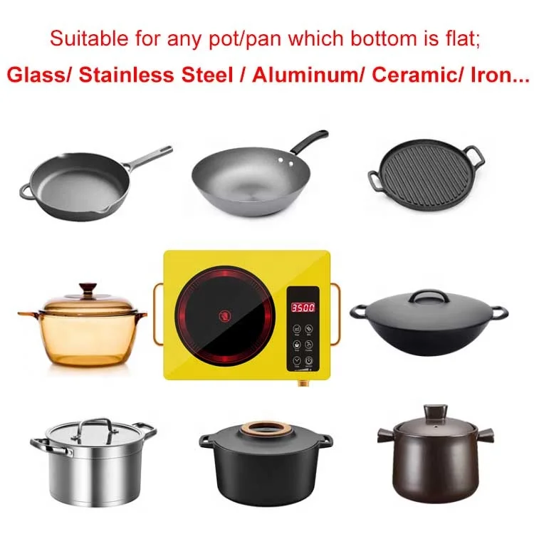 Customized 2000W Portable Electric Ceramic Infrared Cooker Hotplate Stove Metal Case with Press Button Control for Home Use