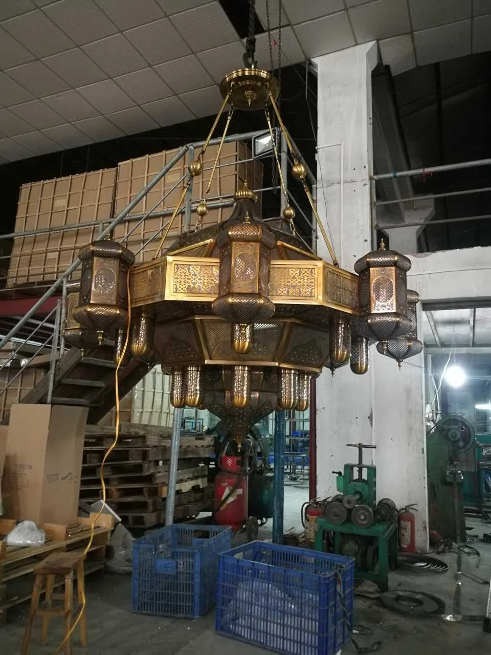 Arabic Fancy Antique Brass Mosque Project Chandelier Hot Sell Hotel Lighting  Large Lamp