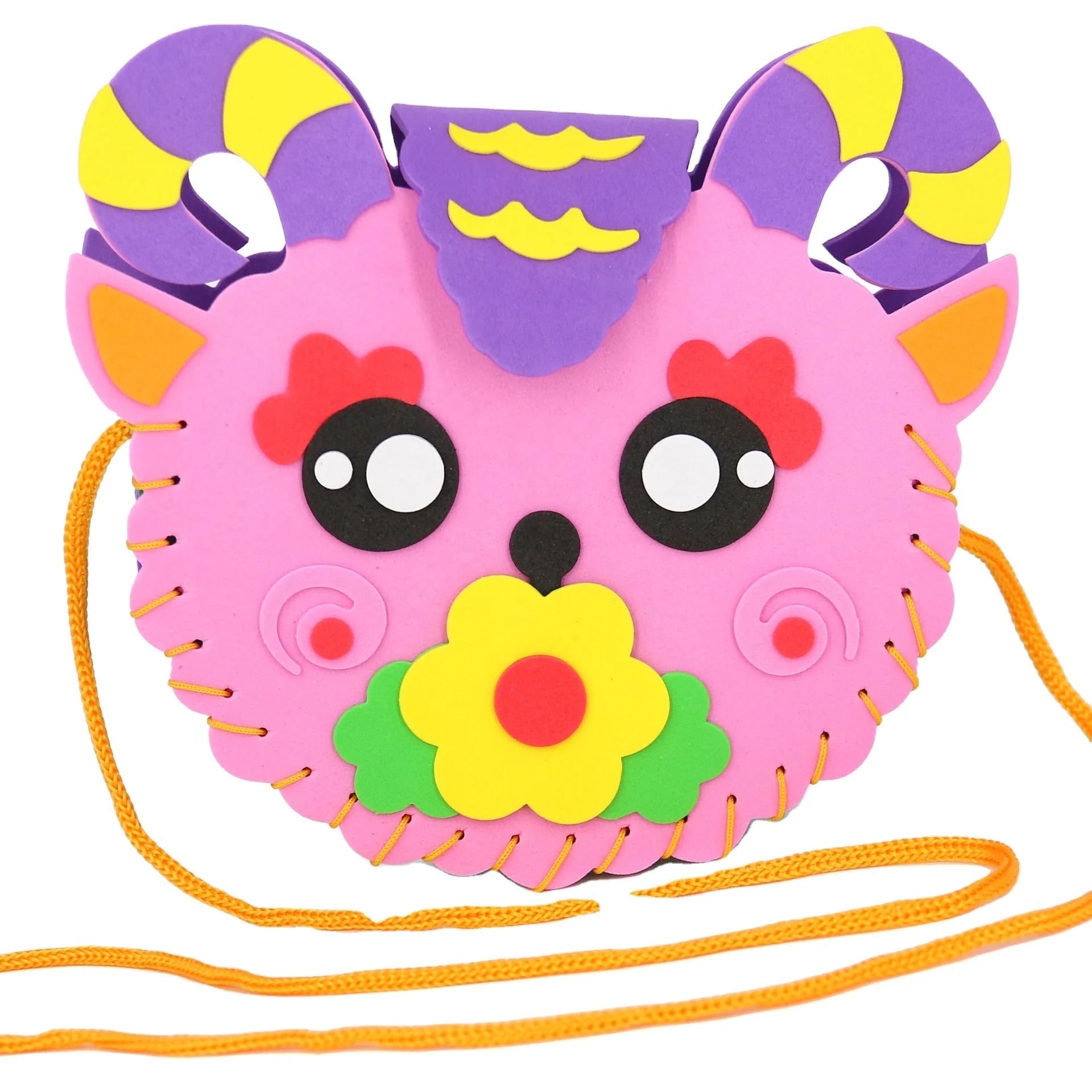 Eva Foam Sewing Bags Children DIY Handmade Craft Kids Sewing Kit Children Diy Hand-stitched Handbag