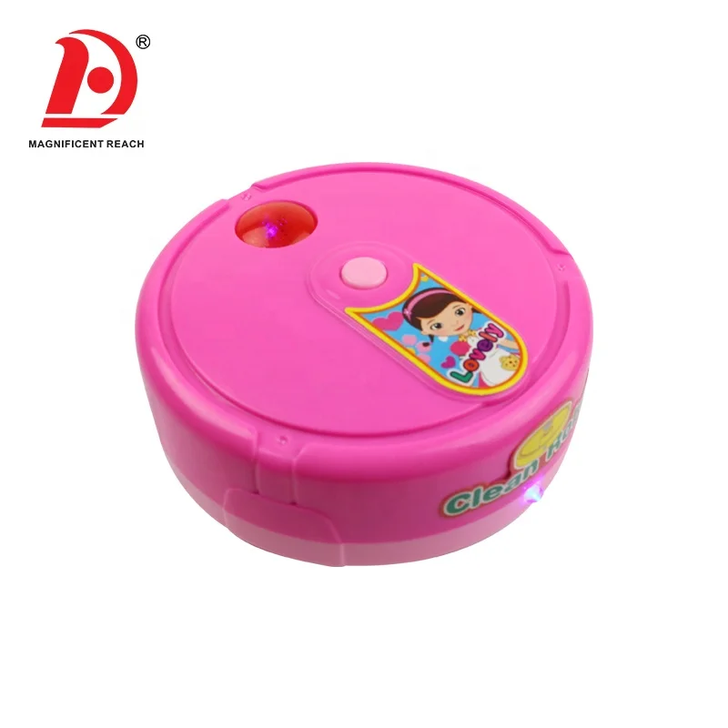 HUADA 2023 Battery Operate Pretend Play Set Kids Plastic Sweeper Robot Cleaner Toys with Music & Light