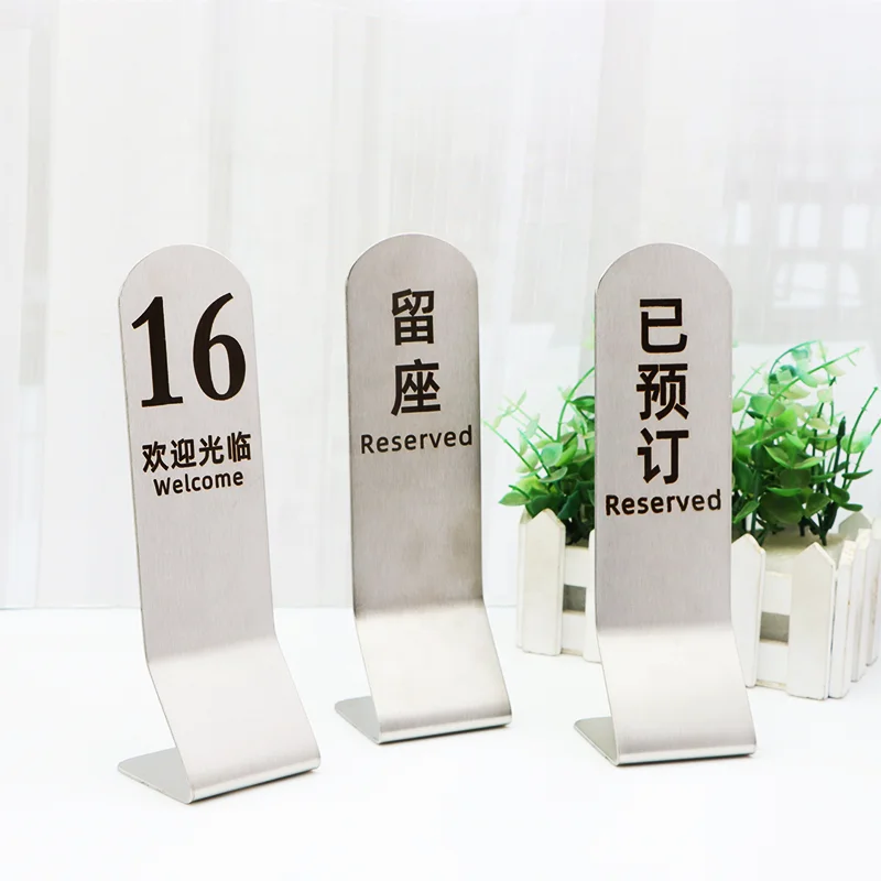 Hotel Accessories Custom Stainless Steel Menu Holder Restaurant Table Number Stand