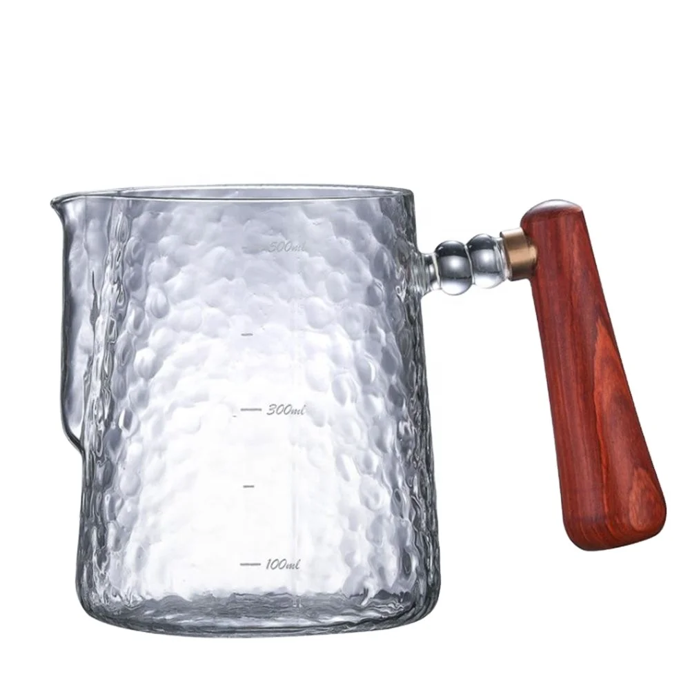 
Ecocoffee V60 Accessories Glass Coffee mug with wood tray 500ML Espresso Milk Frothing Pitcher Coffee Steaming Pitcher sim 