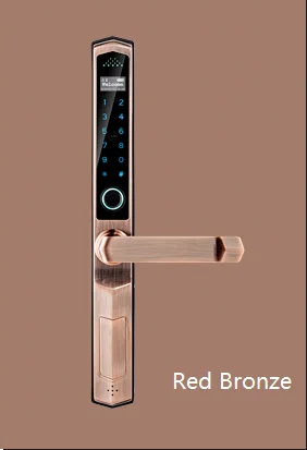 Smart Intelligent digital electronic Tuya wifi fingerprint handle door lock main sliding swing aluminum frame code door lock