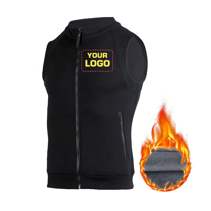 
Custom high quality Plush fleece gym vest waistcoats for men with logo veste pour homme 