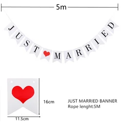 Just Married Banner Wedding Decorations Bunting Photo Booth Props Signs Garland Bridal Shower Wedding Decoration