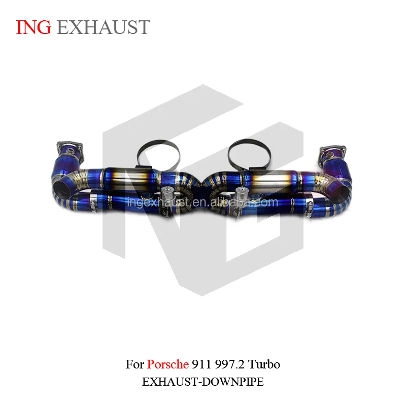 ING Exhaust System Titanium Alloy Catback For Porsche 911 997.2  Turbo With Muffler Valves Pipes Exhaust Auto Performance Parts