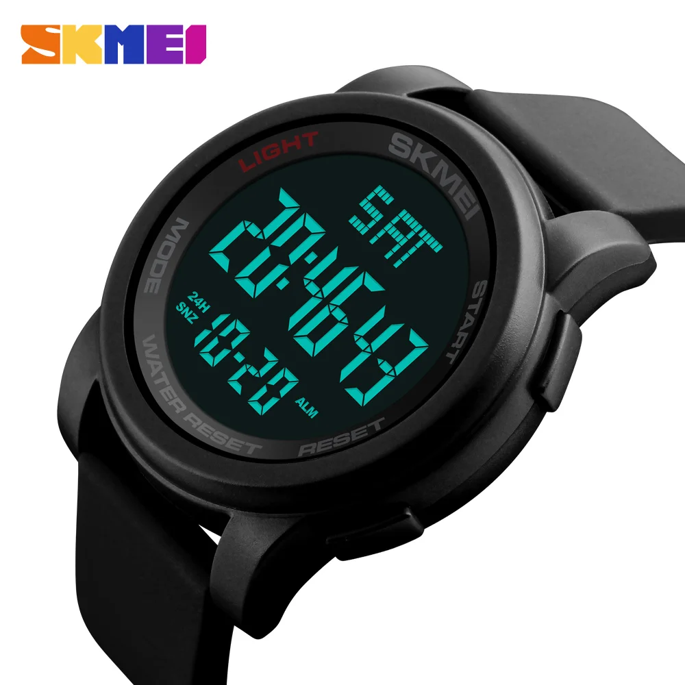 Skmei 1257 50m waterproof digital sport watch silica gel band