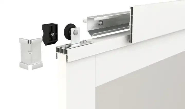 LKM-PVC01 6-Lite Plastic Sliding Barn Door with Handle and Hardware Kit