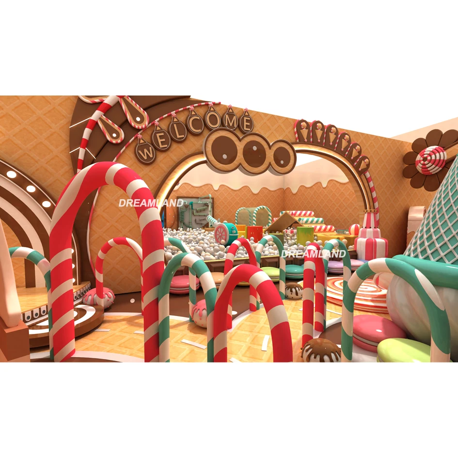 kids play area candy indoor soft play thematic indoor playground equipment manufacturer in China