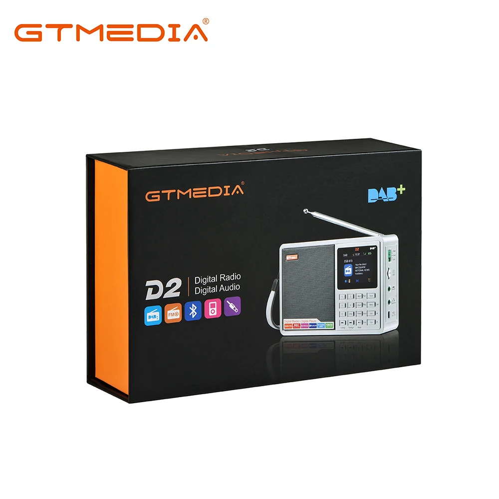 GTMEDIA D2 2.4 inch TFT-LCD color display Portable digital DAB+ Radio Receiver Support DAB+/FM RDS wavebands Radio